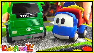 Leo the toy Truck at the construction site Toy videos [upl. by Keldah]