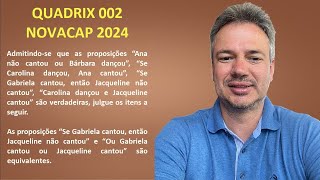 QUADRIX24Q002 – QUADRIX – CONCURSO NOVACAP 2024 – ADMINISTRADOR – EQUIVALÊNCIAS [upl. by Olwen432]