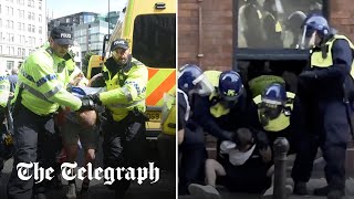 FarRight riots Over 90 arrests made after violence erupts across UK [upl. by Velick]