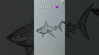 Drawing Shark in different level drawing art ytshorts sharkdrawing sketch howtodraw shark [upl. by Noak]