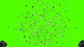 Confetti with Party Horn Sound Green Screen Effect Free to Use [upl. by Hocker209]