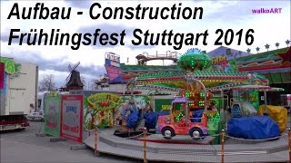 Aufbau construction Stuttgarter Frühlingsfest Canstatter Wasen Volksfest Stuttgart [upl. by Anne]