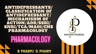 Antidepressantmechanism of actionAdrclassificationSSRIsSNRIsTCAsMAOICNS Pharmacology [upl. by Aeslehc201]