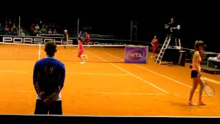 Tsvetana Pironkova vs Bethanie MattekSands service amp return game  Porsche Tennis Grand Prix 2015 [upl. by Caylor]