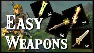 Zelda Breath of the Wild Easy Weapon Locations [upl. by Lebasiram]