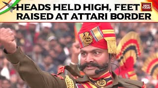 Watch Exceptional Beating Retreat Ceremony At AttariWagah Border This Year  Beating Retreat [upl. by Bernardi829]