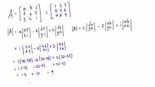 Find the determinant of a 3x3 matrix using cofactor expansion [upl. by Ecinhoj]