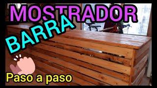 como hacer MOSTRADOR de MADERA PARA NEGOCIO rustico O barra cocina comedor 2￼wooden bar madeira [upl. by Irtimd]