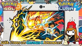 GUÍA ¡Localización de todos los CRISTALES Z adicionales  Pokémon Sol y Luna [upl. by Nennerb]