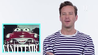 Armie Hammer on Talking Cars In Movies amp TV  Vanity Fair [upl. by Furey]