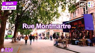 Rue Montmartre  Paris Walking Tour [upl. by Ihculo]