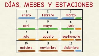 Aprender español Días meses y estaciones del año nivel básico [upl. by Madalyn]