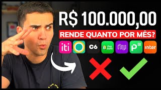 QUANTO RENDE POR MÊS R10000000 INVESTIDOS NA NUCONTA CONTA IT PICPAY INTER PAGBANK E C6 BANK [upl. by Uriisa]