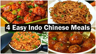 4 Quick amp Easy Indo Chinese Recipes  Chinese Meal Recipes  Kanaks Kitchen [upl. by Bain434]