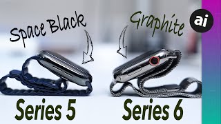 Graphite VS Space Black Apple Watch Series 6 Stainless Steel COMPARED [upl. by Nodlew]