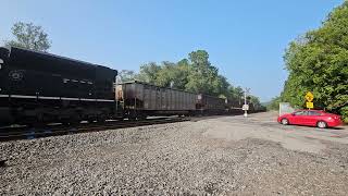 NS coal train 595 highballs through Derry Pennsylvania [upl. by Nyrual448]