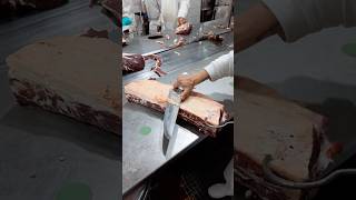 Trimming the fat on the meat production line with a very sharp knife 🔪🥩🤯 With juanlombard0 [upl. by Anomor285]