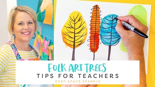 How to Draw and Paint Folk Art Trees [upl. by Arvo524]