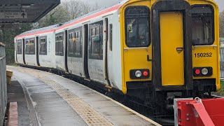 Merthyr Tydfil Train station and Class 150 departing [upl. by Yzdnil]