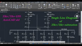 Single Line Diagram of 33kv11kv substation  Autocad sld of 33kv11kv Gss [upl. by Suzzy525]