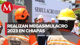 Realizan simulacro de sismo magnitud 82 en Chiapas [upl. by Arehahs]