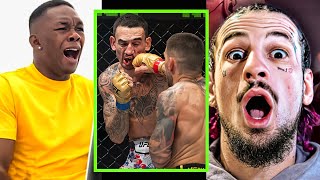 Fighters react Ilia Topuria KOs Max Holloway at UFC 308 [upl. by Aramit205]