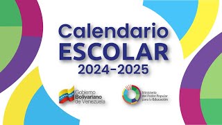 CALENDARIO ESCOLAR 20242025  Septiembre 2024Ministerio del Poder Popular para la Educación MPPE [upl. by Mic]