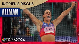 Team USAs Valarie Allman DEFENDS her discus gold medal  Paris Olympics  NBC Sports [upl. by Anij]