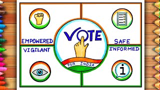 National Voters Day Easy Drawing  मतदाता जागरूकता ड्राइंग  Voters Awareness Drawing  Voters Day [upl. by Christina]