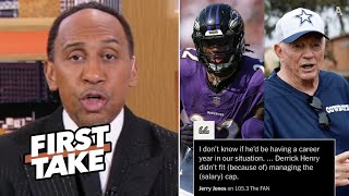 FIRST TAKE  Jerry Jones doesn’t know football  Stephen A on Cowboy’s lack of interest in Henry [upl. by Maren]