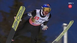 HD Gregor Schlierenzauer 2535m WORLD RECORD FALL Planica 2018 [upl. by Aserehs481]