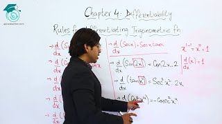 XII 12th Maths Derivative Rules of Trigonometric Functions  Differentiation  Chap 4 [upl. by Asilam]