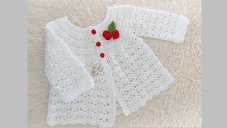 Como tejer una Camperita saquito chaleco chambrita a crochet gancho para bebe Parte 1 de 2 [upl. by Tak844]