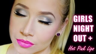 Girls Night Out Makeup with Hot Pink Lips  The Beauty Vault [upl. by Eecats270]