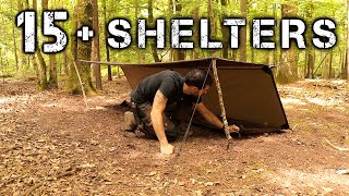 15 Shelters with a Tarp  Camping amp Bushcraft [upl. by Erhard626]