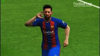 PES 2017  Barcelona vs Borussia Dortmund  LMessi penta trick 5 goals  UEFA champions league [upl. by Towers]