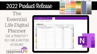 The BEST OneNote Digital Planner for Goals  Essential Life Planner Walkthrough 2022 Product Release [upl. by Aeslehc902]