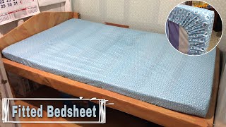 DIY Fitted Bedsheet  How To Sew Fitted Bedsheet  Quick amp Very Easy Tutorial [upl. by Arait990]