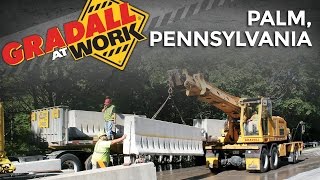 Gradall At Work Palm PA  Setting Jersey Barriers [upl. by Duane]