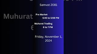 Samvat 2081 Trading Timings Diwali [upl. by Akenahc999]