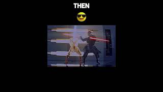 Lightsaber Duels then Vs Now starwars darthvaderedit starwarsactor starwarsfan [upl. by Arekahs]