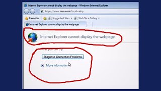 Fix Internet Explorer cannot display the page  Diagnose connection problems Error in Windows 7 [upl. by Adian460]