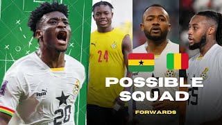 BLACK STARS POSSIBLE SQUAD FOR WORLD CUP QUALIFIERSTHE STRIKERS [upl. by Ahsikram]