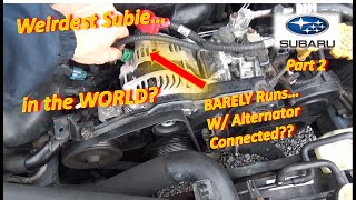 Weirdest Subaru in the WORLD Part 2  BARELY Runs with Alternator Connected [upl. by Ingunna]