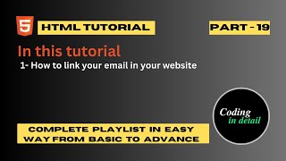 Mailto Link In HTML  Part19 [upl. by Garth]