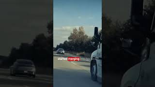 Semi Pushes Tesla Model X Off The Highway [upl. by Htiekram]