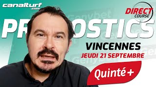 Pronostic QUINTE et courses PMU Jeudi 21 Septembre 2023  En partenariat avec GenybetTurf [upl. by Amathist756]