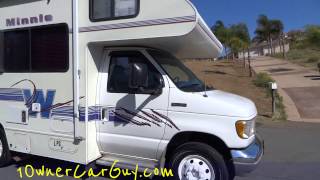 Winnebago RV Motorhome Minnie Winnie Camper Coach 67K Orig Mi Ford Econoline Van Review [upl. by Ssegrub]