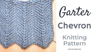 Garter Chevron Knitting Pattern  Zig Zag Knit Stitch Pattern [upl. by Danni]