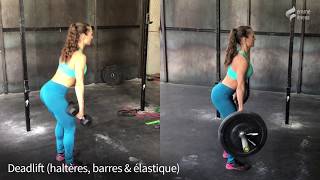 Deadlift avec la barre haltères amp élastique [upl. by Danica]